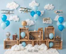 Load image into Gallery viewer, Blue Plane 5x8 Feet
