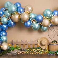 Load image into Gallery viewer, Blue Gold Balloons 5x8 Feet
