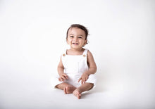 Load image into Gallery viewer, White Fuzzy Romper 6-9m
