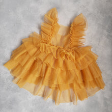 Load image into Gallery viewer, Mustard cupcake frock 6-9m
