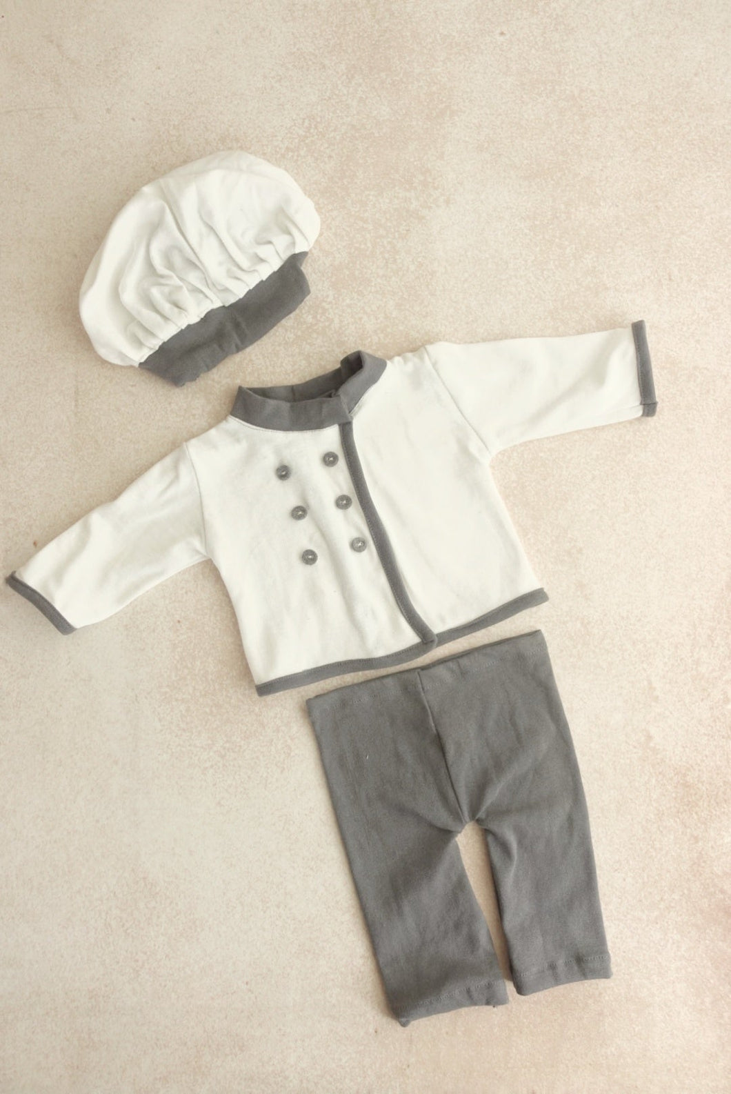Grey Chef outfit 6-9m