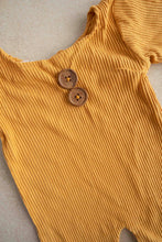 Load image into Gallery viewer, Yellow Teddy Romper 3-6
