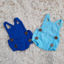 Load image into Gallery viewer, Blue Oliver Romper 3-6m
