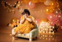 Load image into Gallery viewer, Mustard cupcake frock 6-9m
